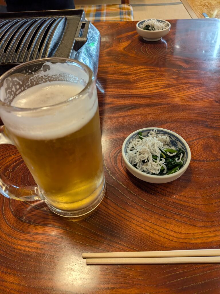 くいだおれ さとみ ビールとお通し