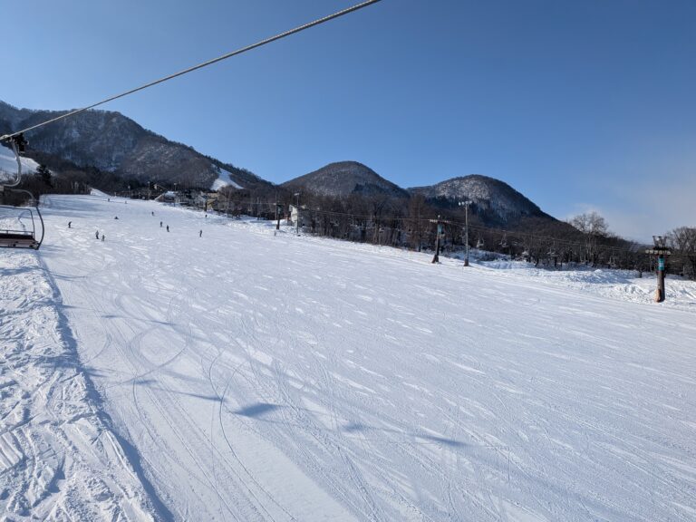 View from Lift Showing Empty Slopes