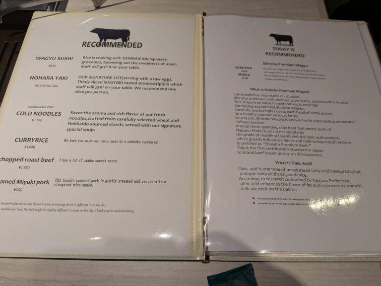 Yakiniku Dragon Menu 1